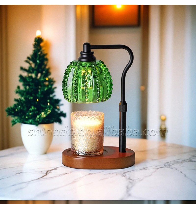 Candle Warmer Lamps Green Glass Night Lamp Dimmable Gift for Home Decor SD-SL1656