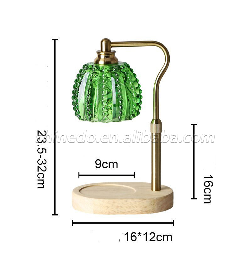 Candle Warmer Lamps Green Glass Night Lamp Dimmable Gift for Home Decor SD-SL1656