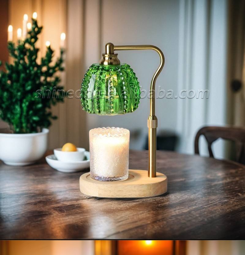 Candle Warmer Lamps Green Glass Night Lamp Dimmable Gift for Home Decor SD-SL1656