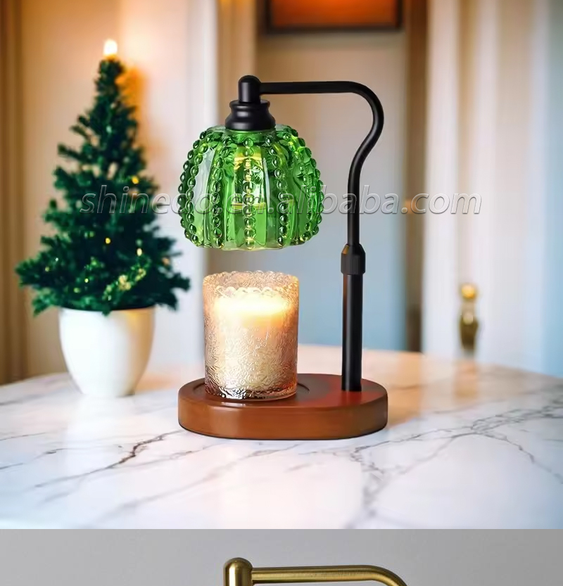 Candle Warmer Lamps Green Glass Night Lamp Dimmable Gift for Home Decor SD-SL1656