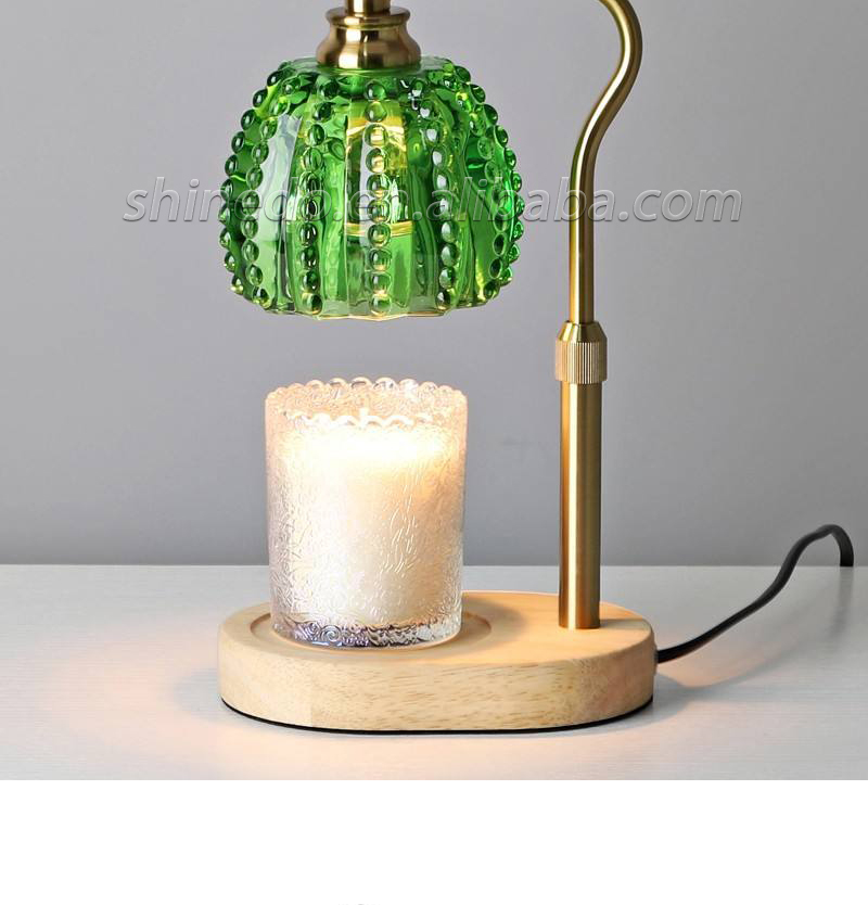 Candle Warmer Lamps Green Glass Night Lamp Dimmable Gift for Home Decor SD-SL1656