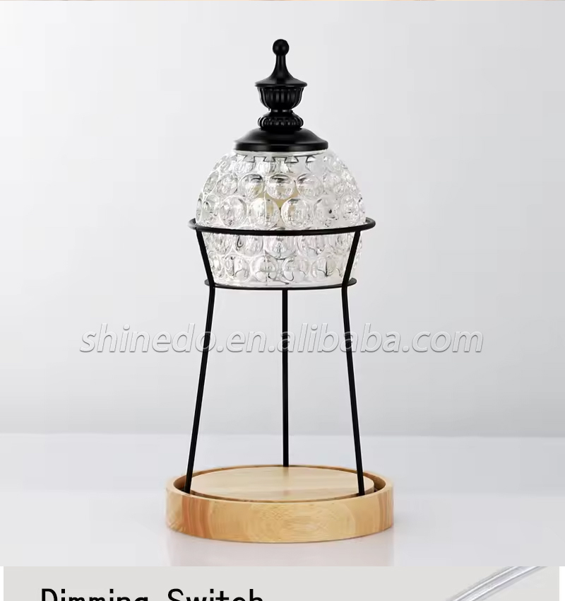 Modern Minimalism Indoor Bedroom Living Room bedside Atmosphere Wood Crystal Wax Melting Lamp Candle Warmer Table Lamp SD-SL1663