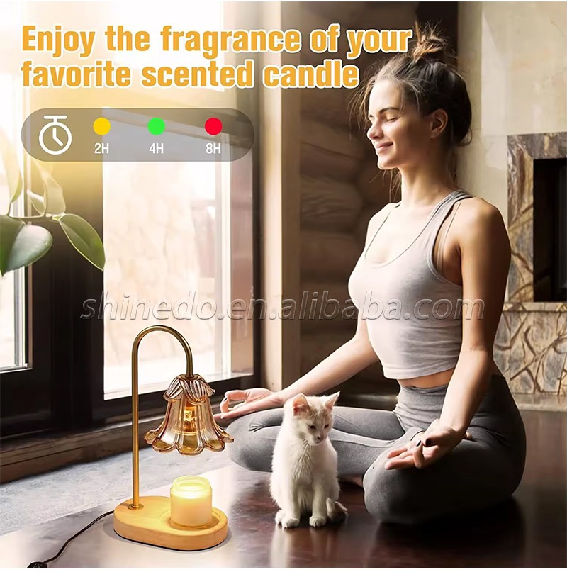 Cross border Lily of the Valley aromatherapy wax melt lamp French vintage bedroom bedside lamp Fire - free ambiance lamp SD-SL1595