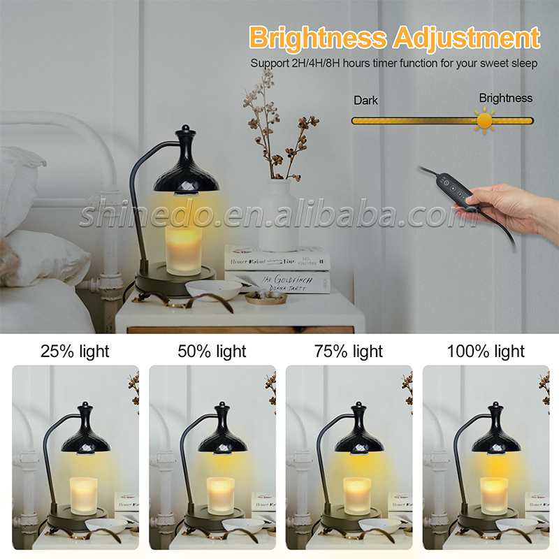 Candle Warmer Lamp Glass Table Lamp Smokeless Temperature Regulating Retro Night Light Bedroom Lamp SD-SL1957