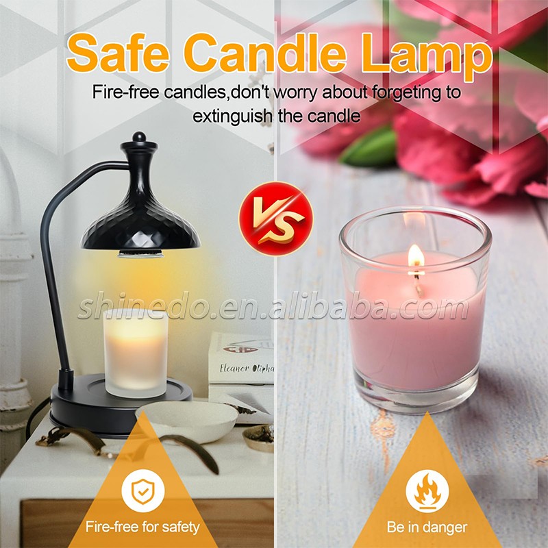 Candle Warmer Lamp Glass Table Lamp Smokeless Temperature Regulating Retro Night Light Bedroom Lamp SD-SL1957