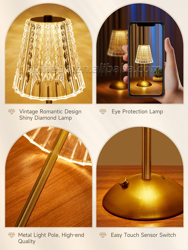 Rechargeable Table Lamp Creative Dining Touch Led Hotel Bar Coffee Table Lamp Lampada Decorative Lamp SD-SR538