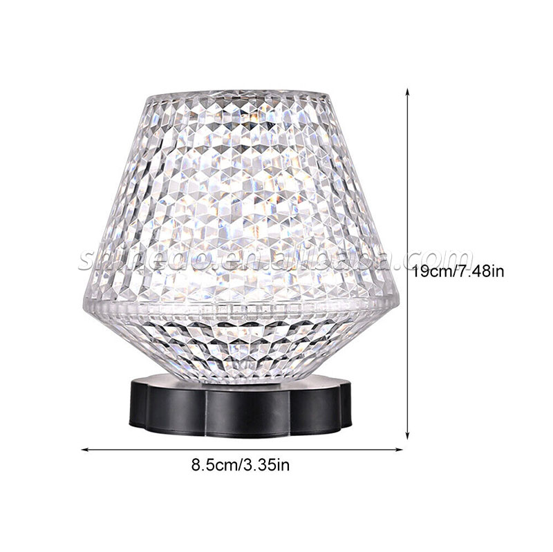 Crystal Night Light LED Lamp Projection Night Light USB Charging Touch Color Changing Room Decoration Atmosphere Table Lamp SD-SR540