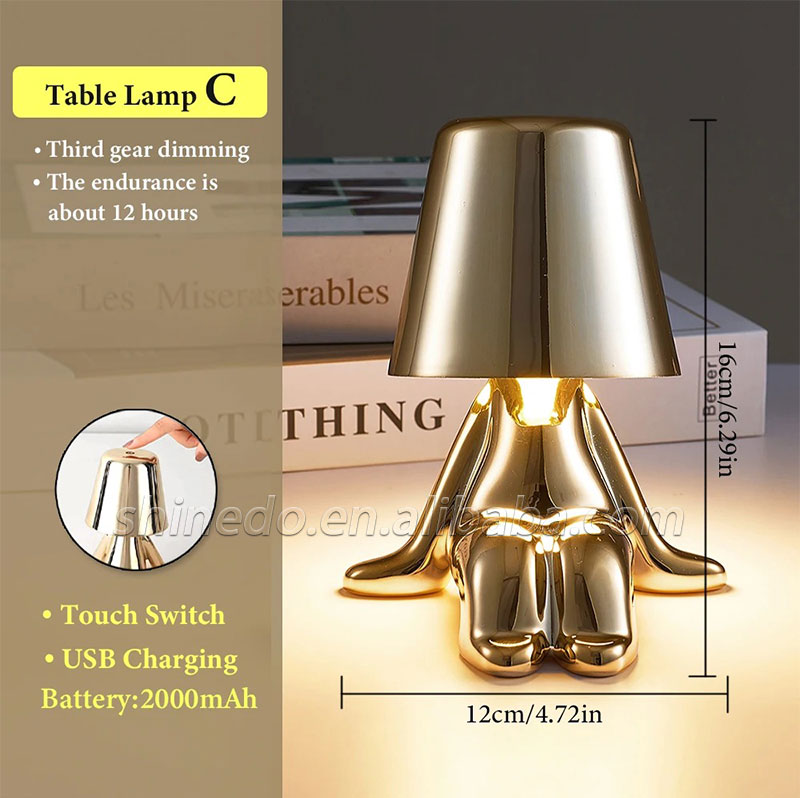 Crystal LED Lamp Projection Night Light USB Charging Touch Color Changing Room Decoration Atmosphere Table Lamp SD-SR541