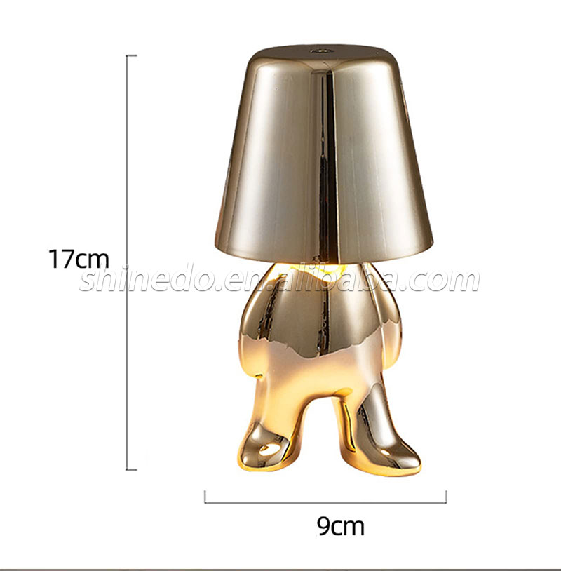 Golden Table Lamp Decor Thinker Statue LED Table Lamp With USB Port Home Living Room Office Shelf Decor SD-SR556