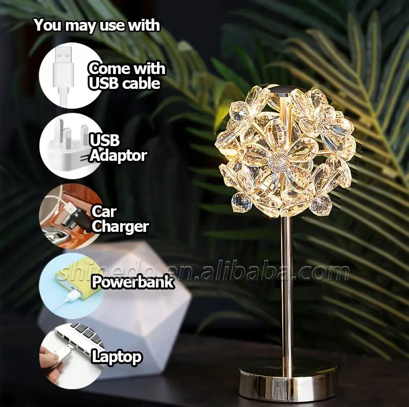 Modern copper light luxury crystal table lamp Living room bedroom floor lamp Dandelion lighting Net red light with simple new SD-SR562