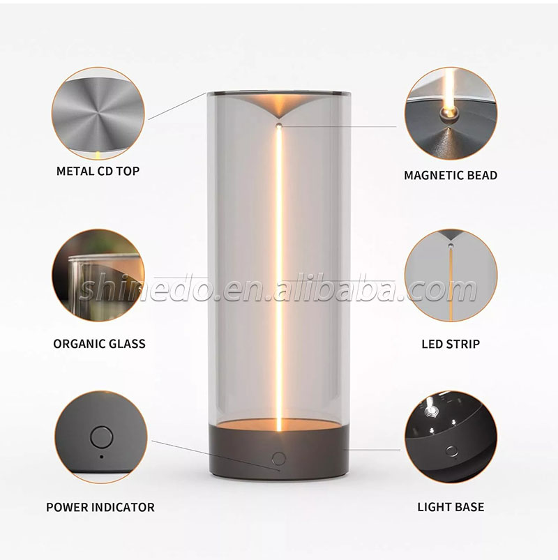 LED Night Light USB Charging Touch Atmosphere Desk Lamp Dimming Table Lamp Creative Gift For Bar Bedroom No Magnetic Suction SD-SR563