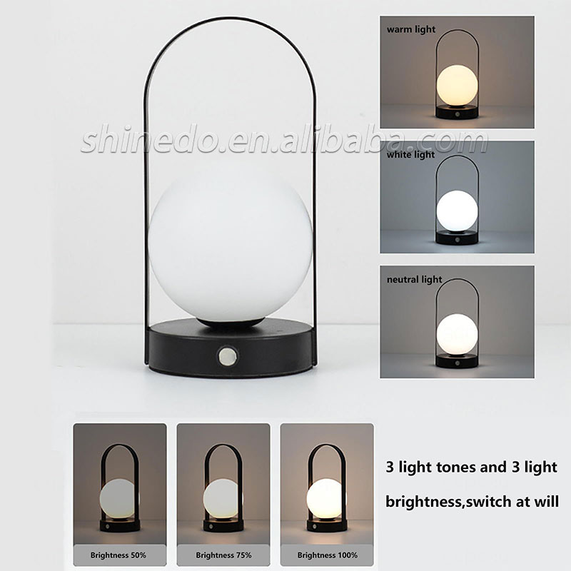 Modern LED Bedroom Table Lamp Modern LED Bedroom Table Lamp Nordic Glass ball Reading Light Living Room Decor Metal desk lamp SD-SR564