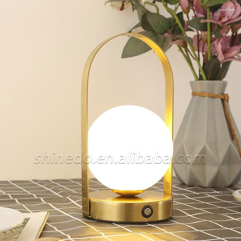 Modern LED Bedroom Table Lamp Modern LED Bedroom Table Lamp Nordic Glass ball Reading Light Living Room Decor Metal desk lamp SD-SR564