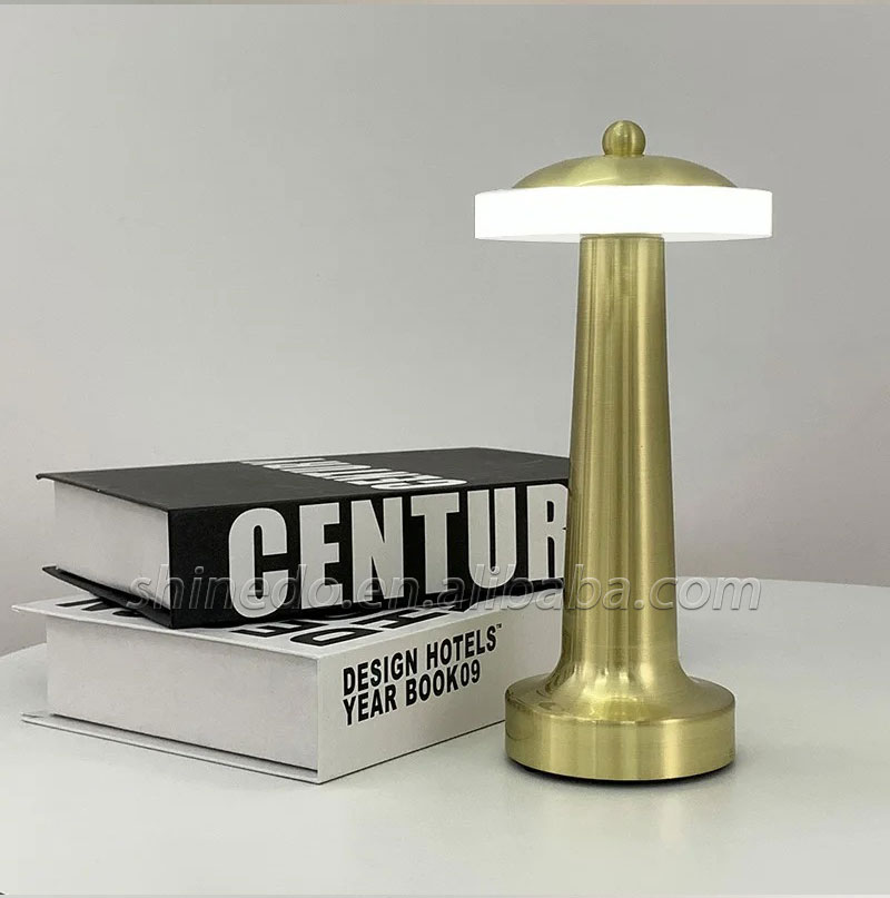 Cordless LED Metal Table Lamp Touch Control Creative Ornaments Wireless Night Light Bedside Atmosphere Light Charging Decoration SD-SR