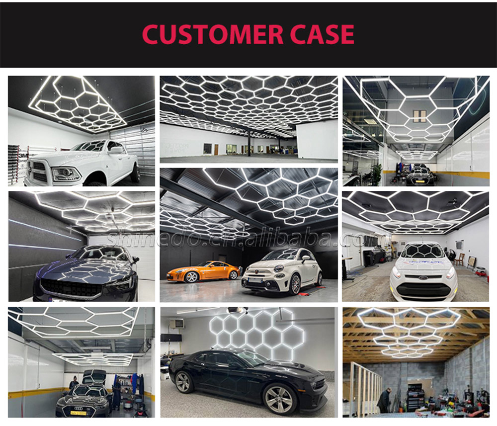 Custom Hexagon Workshop clothing store Lights Led For Car Shop And Garage honeycomb lights Led hexagon Work Garage Light Ceil SD-SL1085