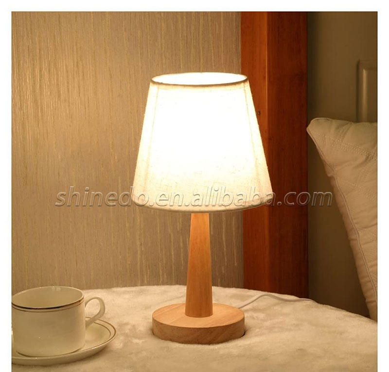 New Chinese cloth wood desk lamp Living room study bedroom simple ins wind bedside led lamp Zhongshan luminaire SD-SR608