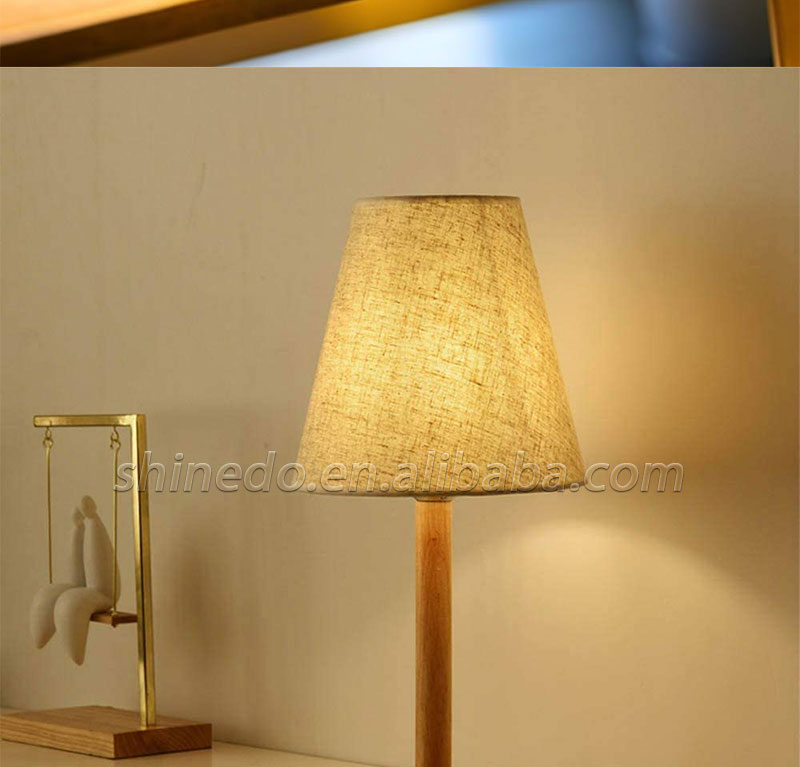 New Chinese cloth wood desk lamp Living room study bedroom simple ins wind bedside led lamp Zhongshan luminaire SD-SR608