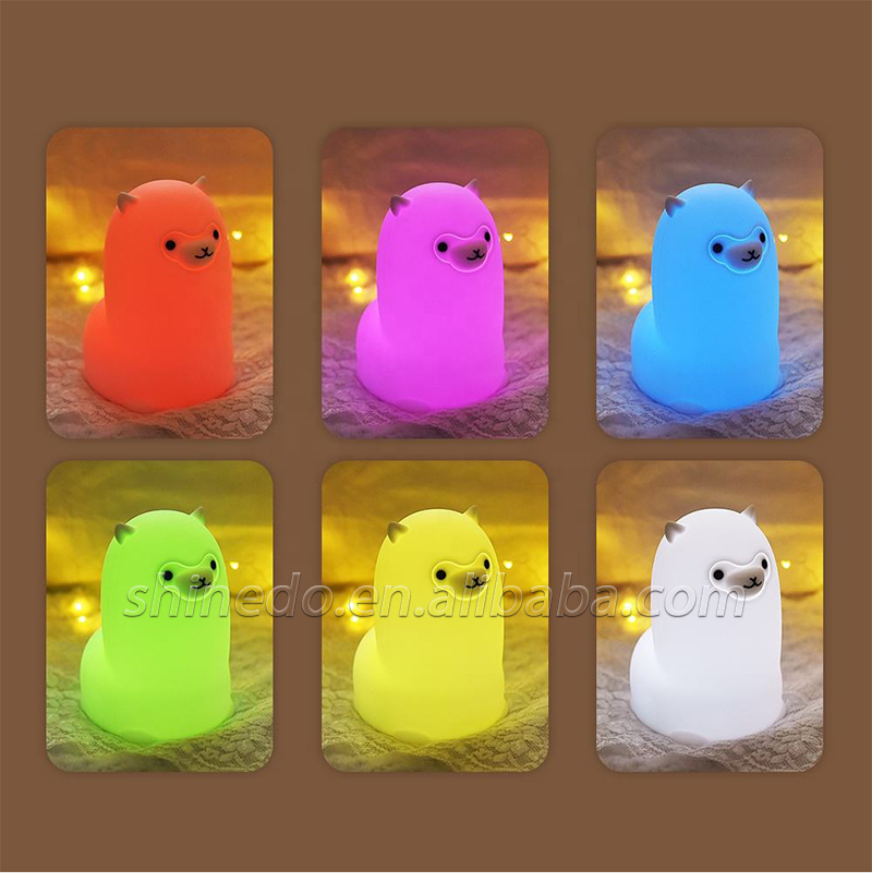 LED alpaca silicone light cute pat light eye protection with sleeping baby baby feeding gift SD-SR664