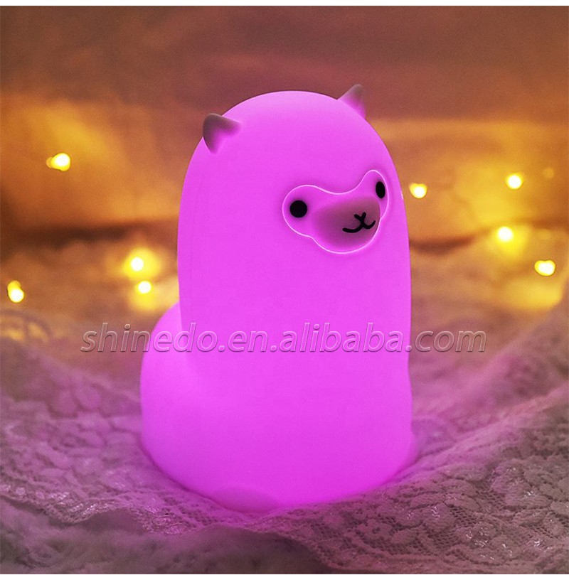 LED alpaca silicone light cute pat light eye protection with sleeping baby baby feeding gift SD-SR664