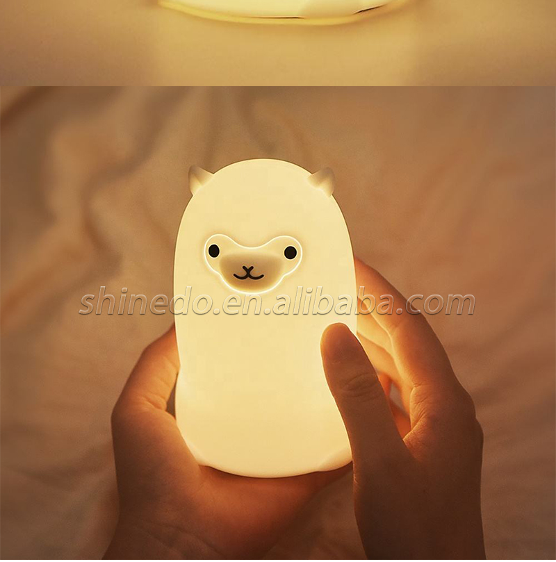 LED alpaca silicone light cute pat light eye protection with sleeping baby baby feeding gift SD-SR664