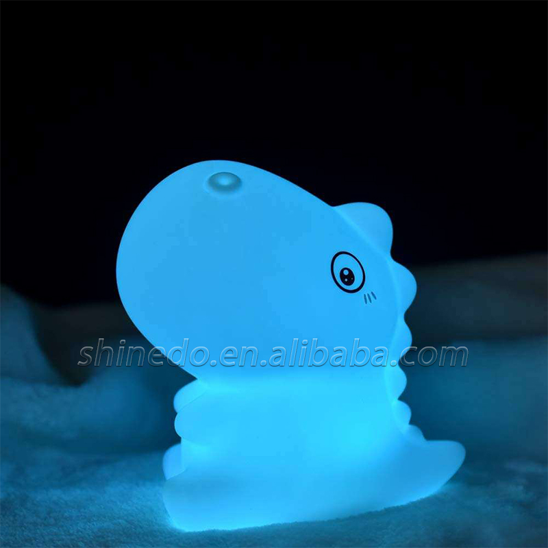 Cartoon dinosaur silicone light color gradient patting nightlight USB charging decorative light SD-SR680