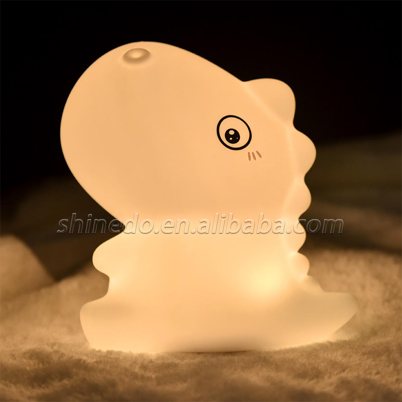 Cartoon dinosaur silicone light color gradient patting nightlight USB charging decorative light SD-SR680