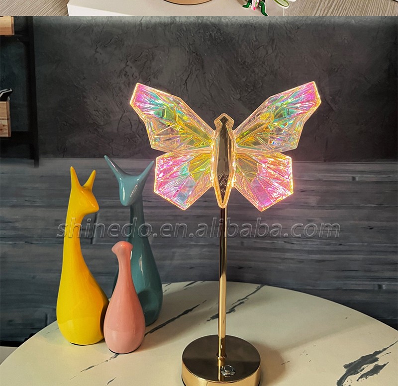 Three color decorative crystal butterfly lamp bar balcony atmosphere lamp for bedroom decoration SD-SR686