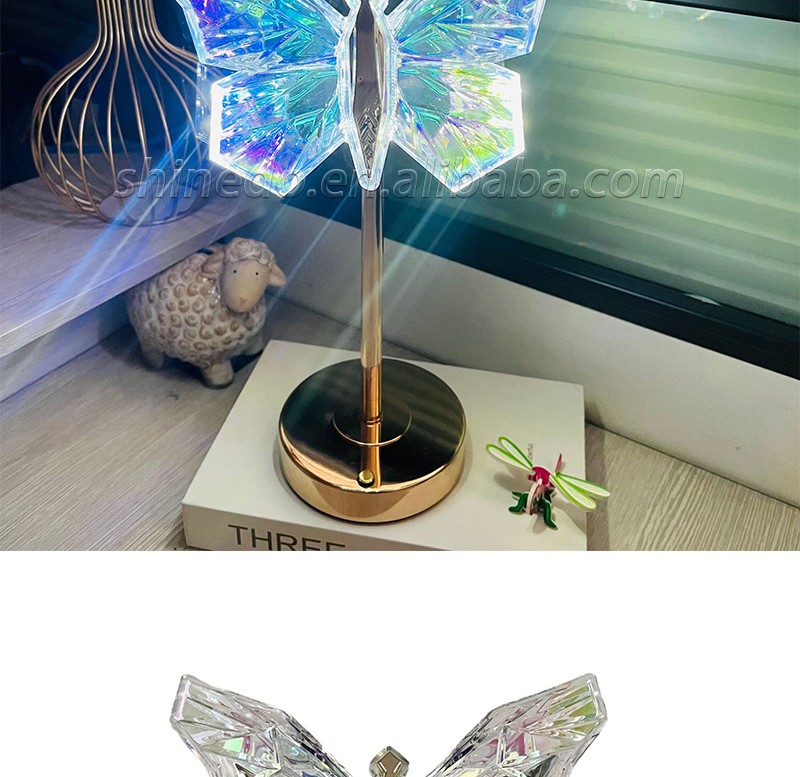 Three color decorative crystal butterfly lamp bar balcony atmosphere lamp for bedroom decoration SD-SR686