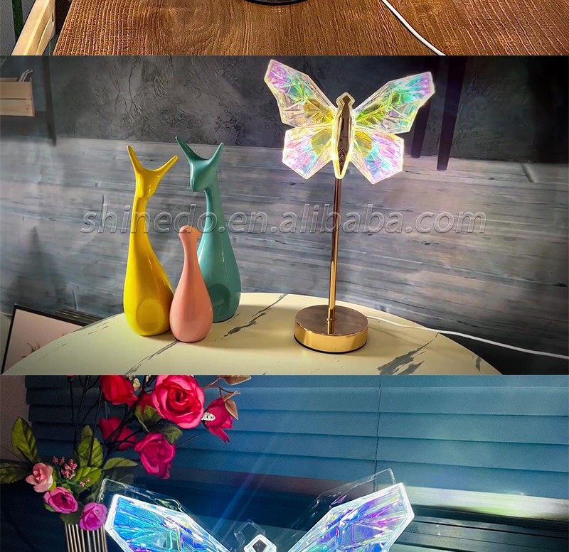 Three color decorative crystal butterfly lamp bar balcony atmosphere lamp for bedroom decoration SD-SR686