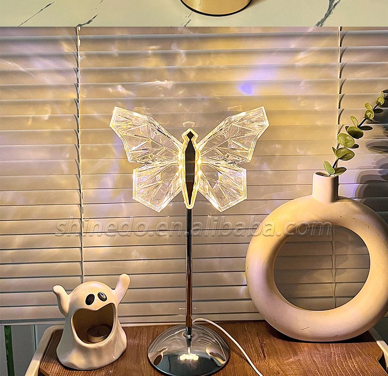 Three color decorative crystal butterfly lamp bar balcony atmosphere lamp for bedroom decoration SD-SR686