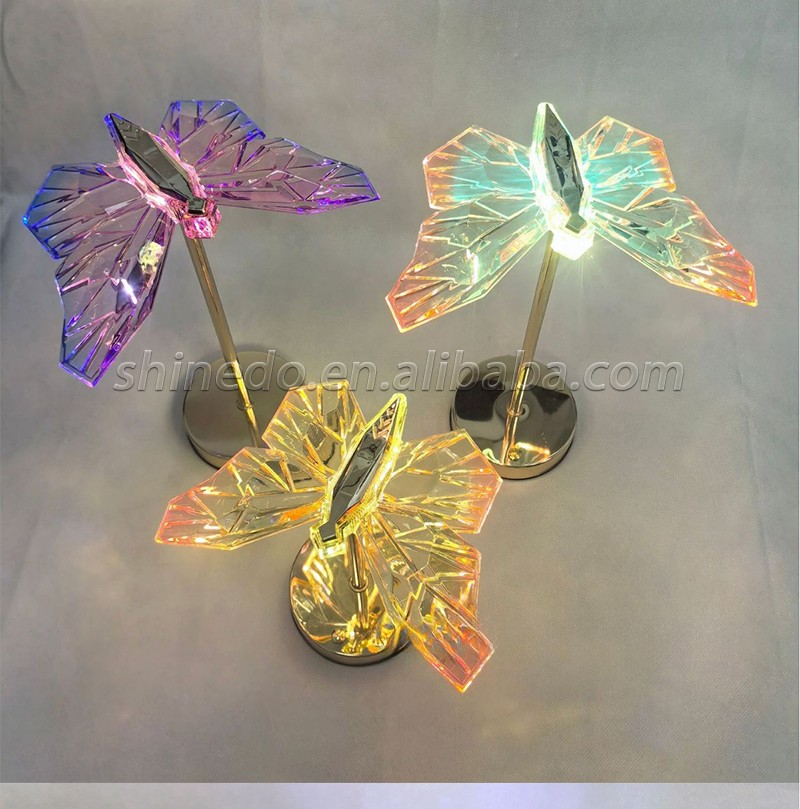 Touch ornaments Home decor Crystal Gift Ambiance lights Butterfly lights creative decorative table lamp home bedroom decoration SD-SR690