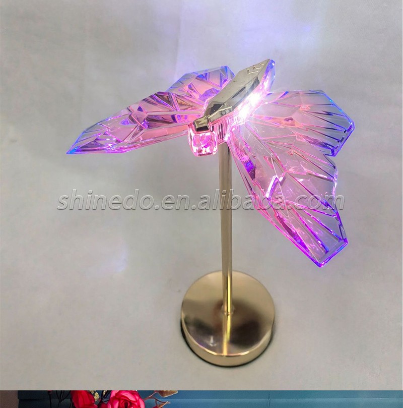 Touch ornaments Home decor Crystal Gift Ambiance lights Butterfly lights creative decorative table lamp home bedroom decoration SD-SR690