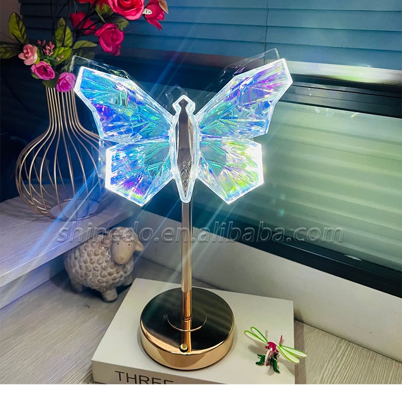 Touch ornaments Home decor Crystal Gift Ambiance lights Butterfly lights creative decorative table lamp home bedroom decoration SD-SR690