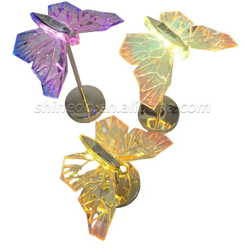 Touch ornaments Home decor Crystal Gift Ambiance lights Butterfly lights creative decorative table lamp home bedroom decoration SD-SR690