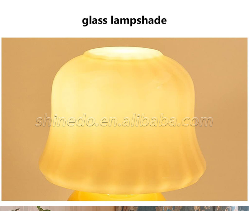 Desk lamp Bedroom bedside lamp Antique glass creme fraiche mushroom lamp in the living room creative nightlight SD-SR751