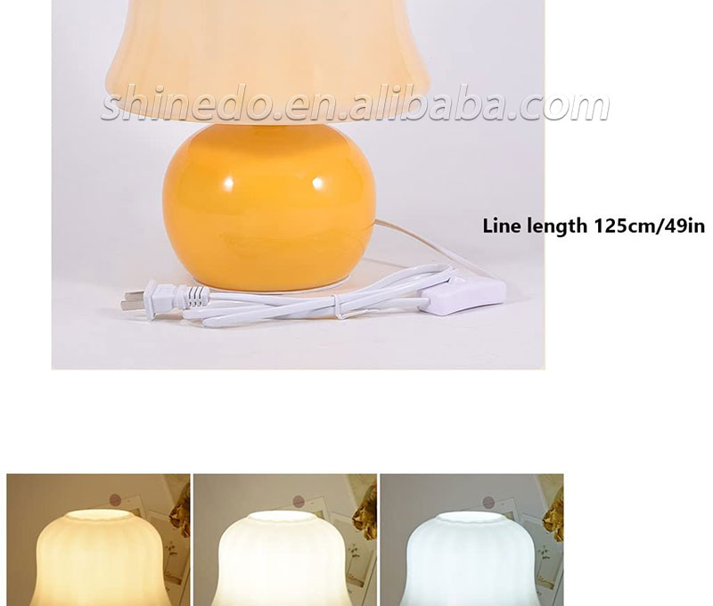 Desk lamp Bedroom bedside lamp Antique glass creme fraiche mushroom lamp in the living room creative nightlight SD-SR751