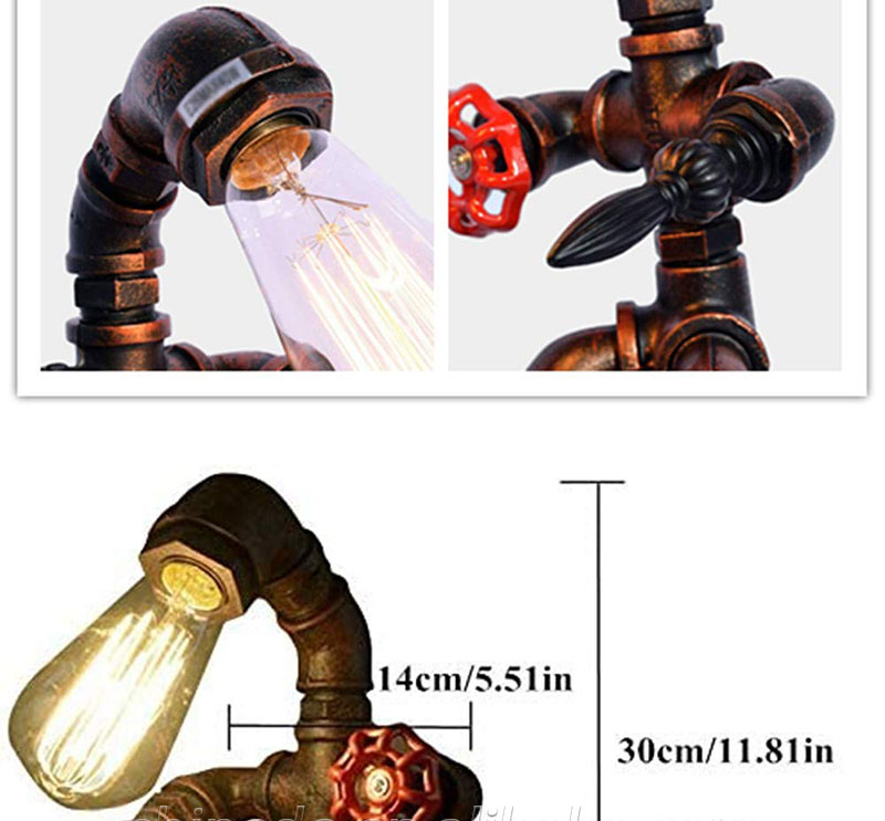 Cross-border for personalized creative iron pipe industrial retro style coffee bar desk water pipe robot lamp SD-SR762