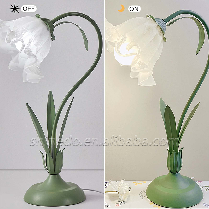 French retro bedside lamp atmosphere lamp Bedroom ins girl's birthday gift small American lily of the valley lamp SD-SR729