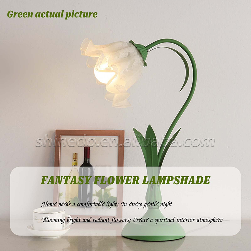 French retro bedside lamp atmosphere lamp Bedroom ins girl's birthday gift small American lily of the valley lamp SD-SR729