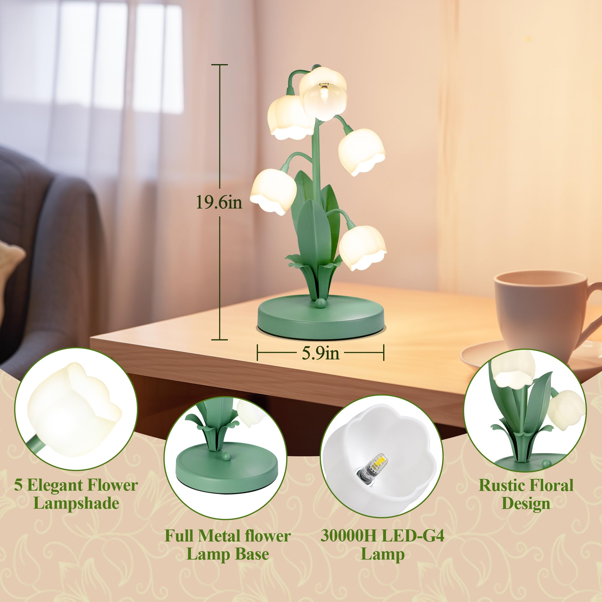 Bedside nightlight French Garden bedroom lamp Simple decoration floral ambiance lighting SD-SR818