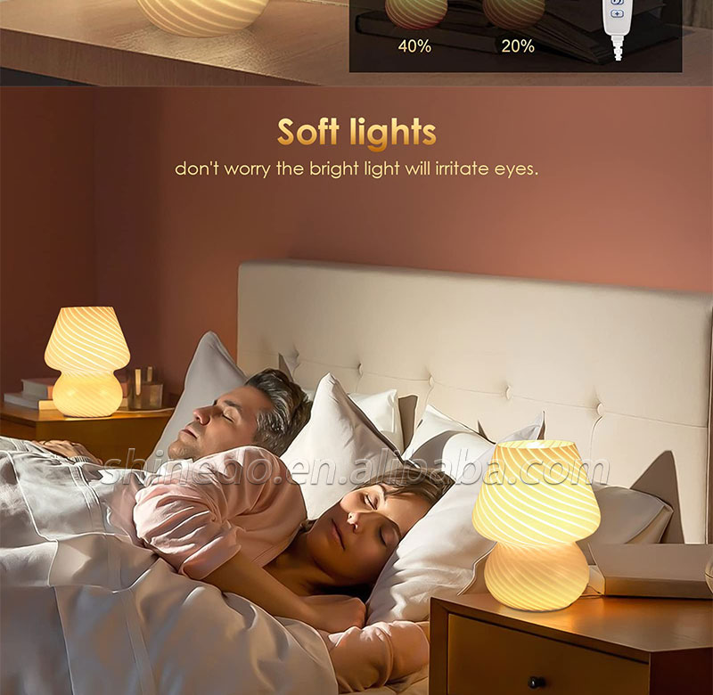 Creative glass desk lamp famous bedroom nightlight Bedroom sleep bedside lamp SD-SR794