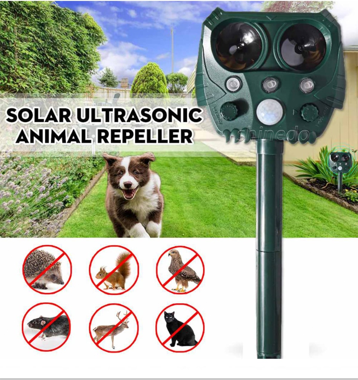 Solar animal repeller Outdoor ultrasonic repeller Infrared repeller