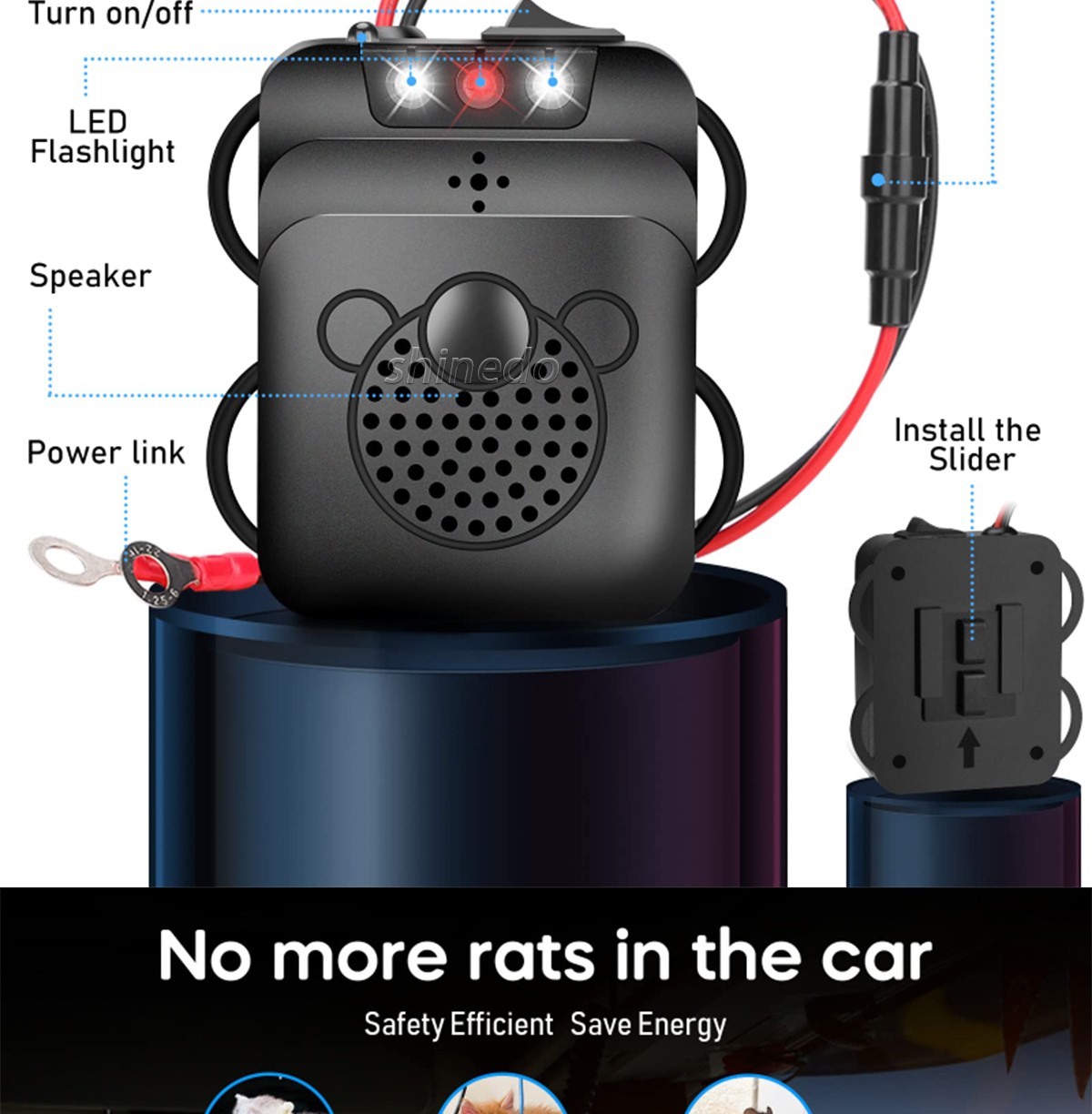 Ultrasonic car mouse repellent protects car circuits at night