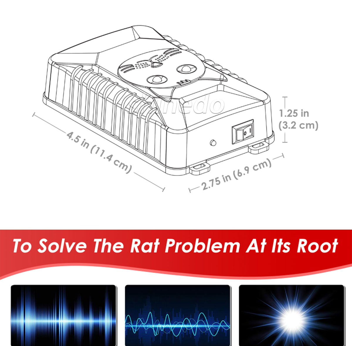 Small electronic car mouse repeller Small flashlight at night to repel rats