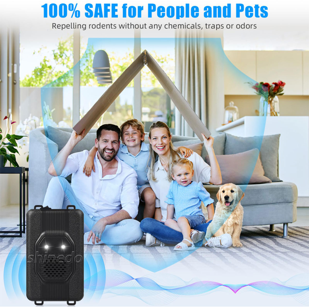 Multi-functional car single side ultrasonic mouse repeller can be used to deworm bedroom office