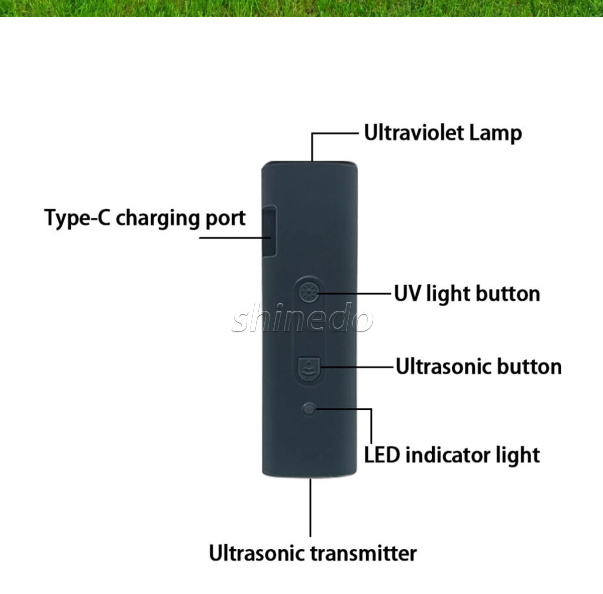 Handheld ultrasonic dog repellent for outdoor protection against dog bites