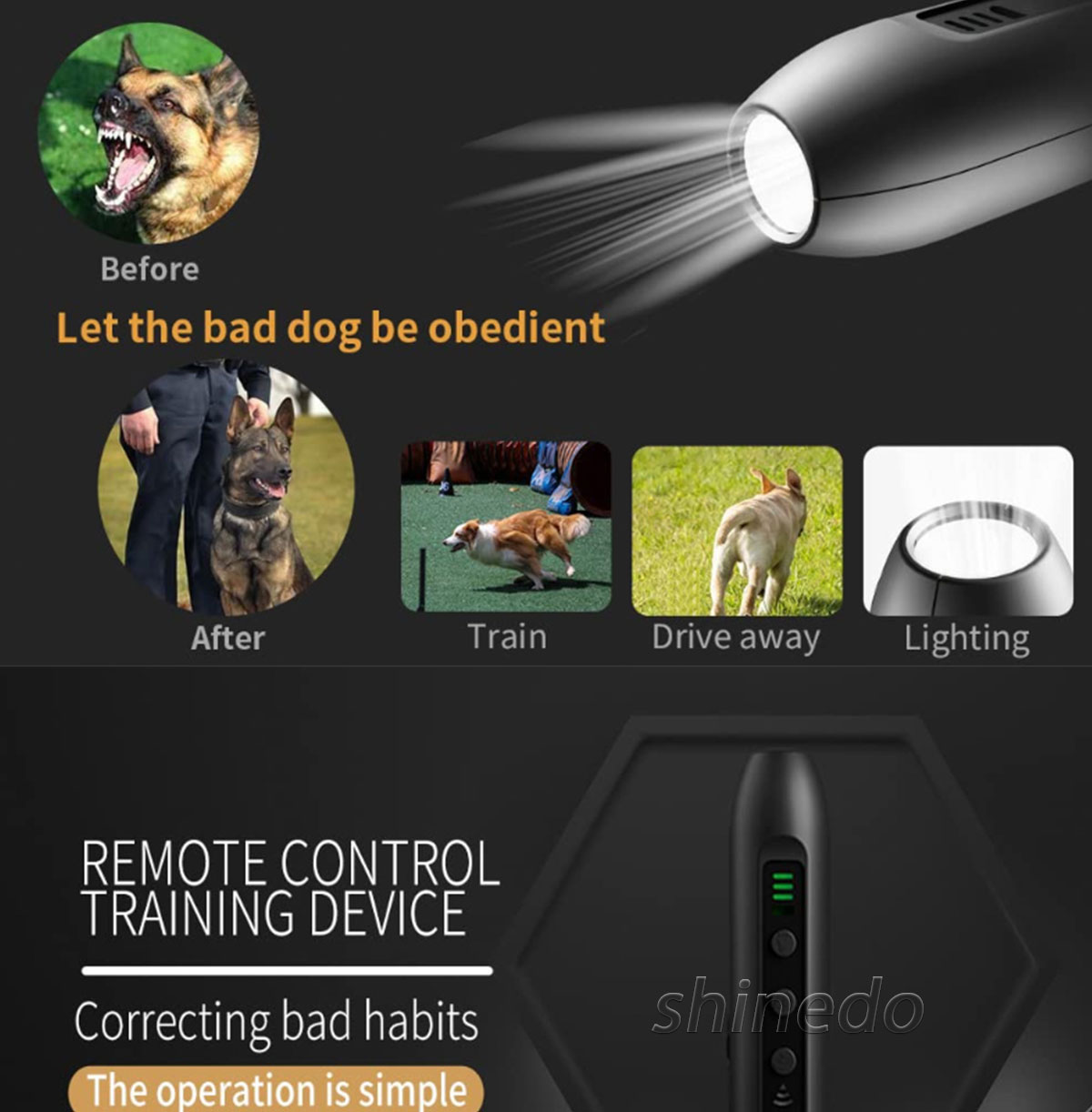 Ultrasonic dog repeller with LED display makes playing with your dog more secure