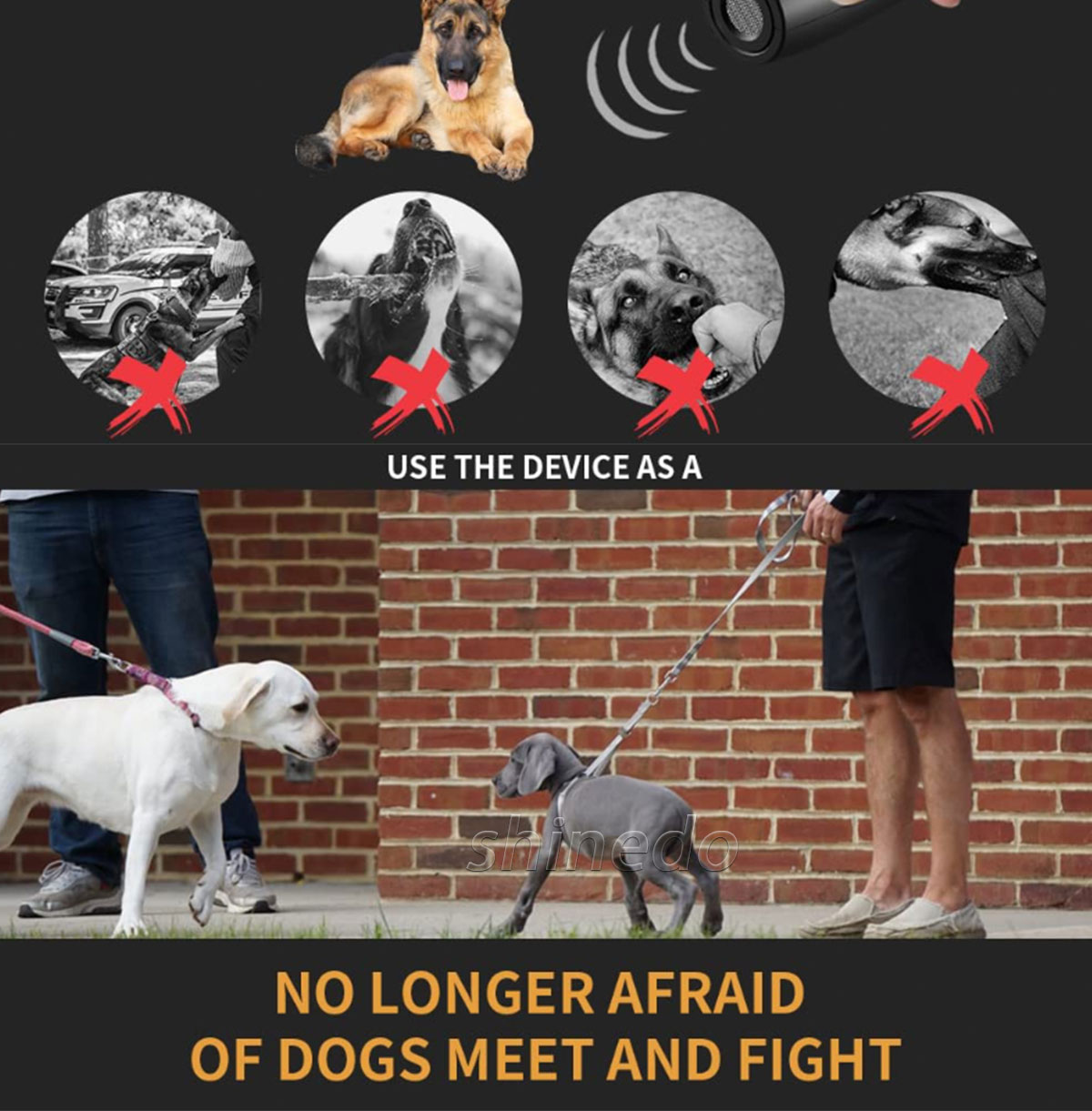 Ultrasonic dog repeller with LED display makes playing with your dog more secure