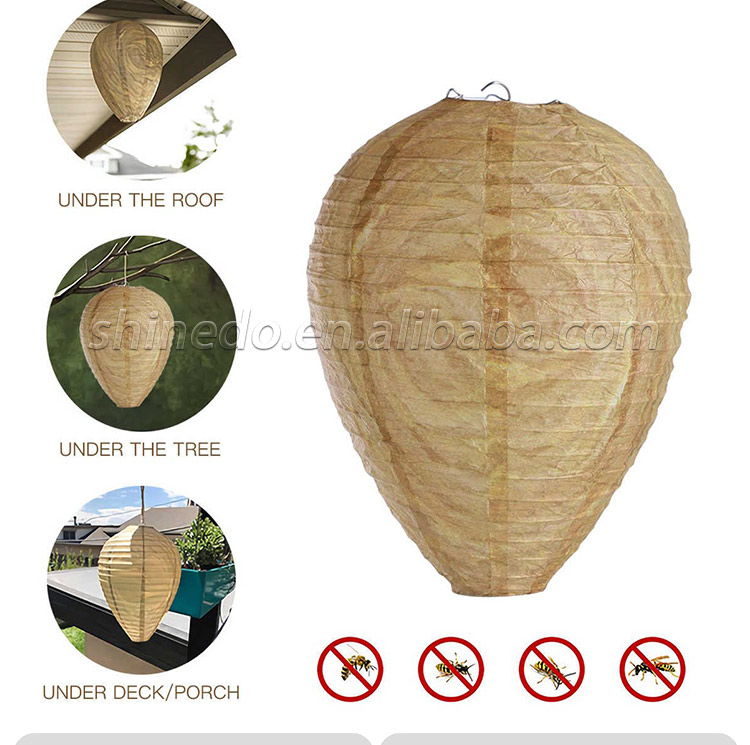 Outdoor wasp nest bait deterrent simulates wasp yellow jacket flying insect trap Hanging bee catcher Wasp trap garden