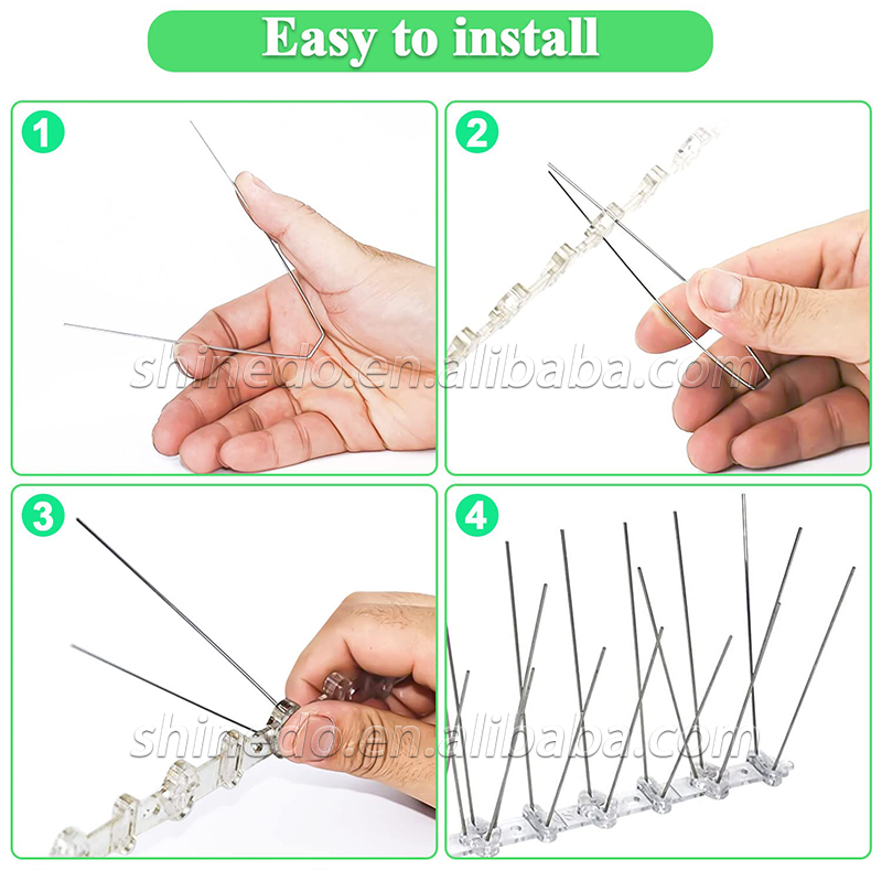 Outdoor Garden Bird Repellent Fence Windowsill Roof Pest Control Bird Spikes Stainless Steel Thorns Bird Spikes Anti Pigeon